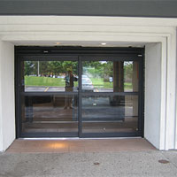 درب تک لنگه اتوماتیک شیشه ای کشویی مدل A100